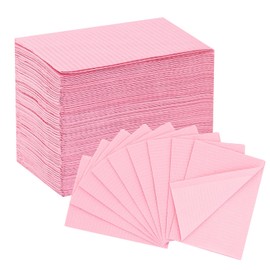 EZ TATTOO Disposable Dental Bibs 33 cm x 45 cm - Pack of 125 3 Layers Waterproof Tattoo Bibs Sheet for Nail Salon, Accessories for Nail and Eyelash Technology for Tattoo Supplies (Pink)