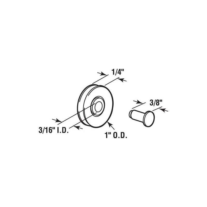 Prime-Line B 707 Sliding Screen Door Spring-Loaded Roller Assembly, High