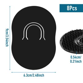 Mabor 8 Pcs Soft Pocket Combs for Men Scalp Massage Shampoo and Beard Grooming Wave Palm Hair Brush Scalp Massager Brush Men(Black)