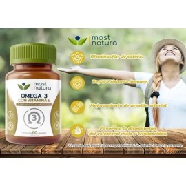 Omega 3 Most Natura Sin Sabor con Vitamina E 60 Cápsulas y Libre de Gluten                                                                            