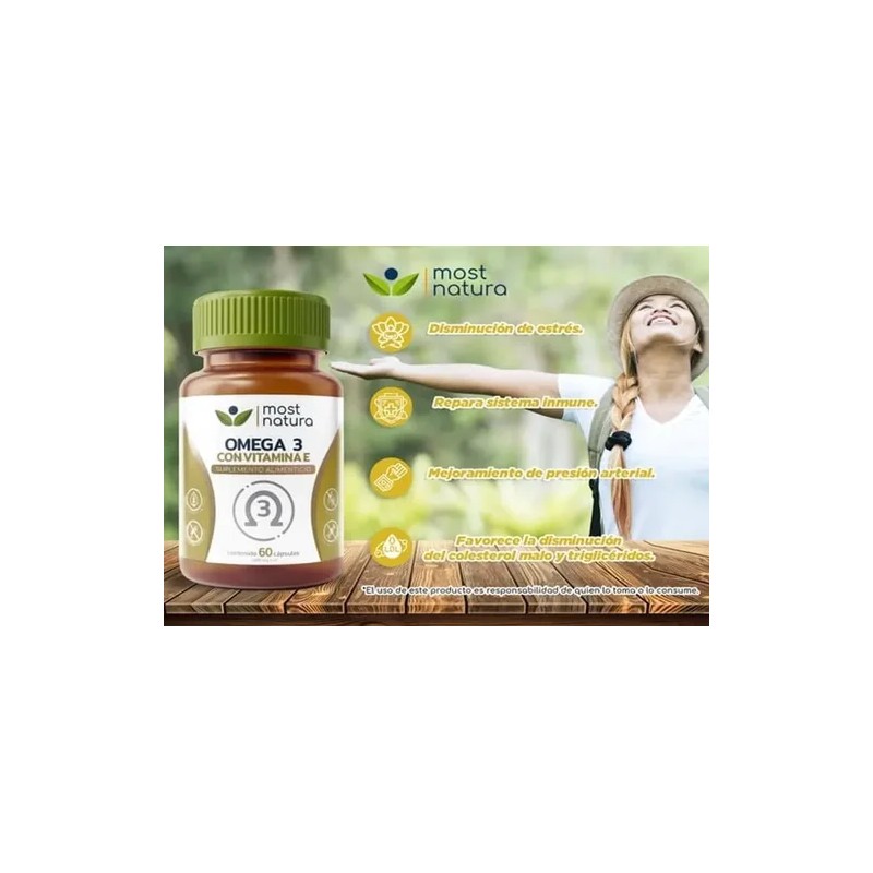 Omega 3 Most Natura Sin Sabor con Vitamina E 60