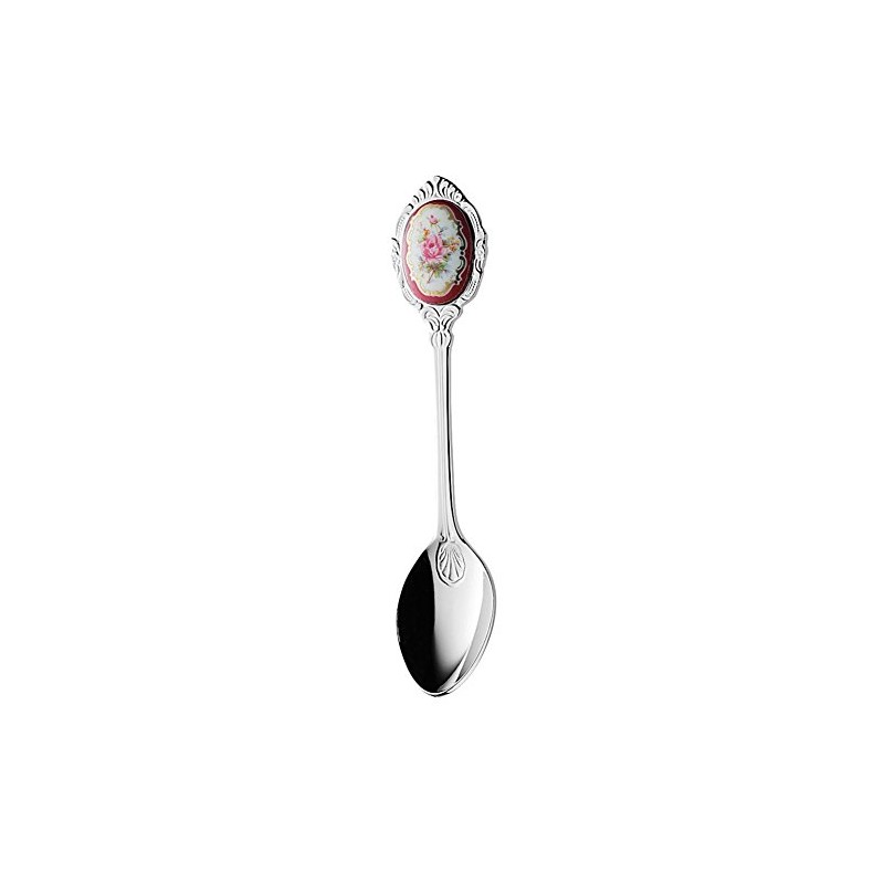 Takakuwa Metal Rim Rose Teaspoon, Silver 002573