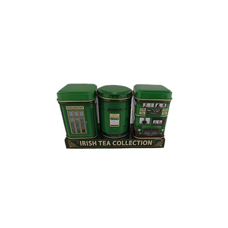 Green Irish Model Design Set Of 3 Tea Tins