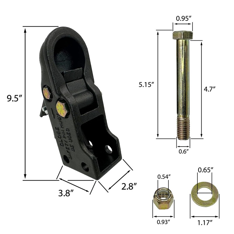 A.A Trailer Coupler with 5-Position Adjustable Channel Bracket - 2-5/16"