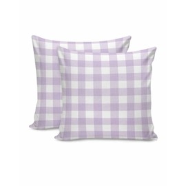 Throw Pillow Covers Set of 2 Lavender Buffalo Check Plaid Pillow Covers 18x18 Inch Decorative Pillowcases Pillows Cushion Case for Couch Bed Sofa Patio Garden Indoor Outdoor Summer Home Decor