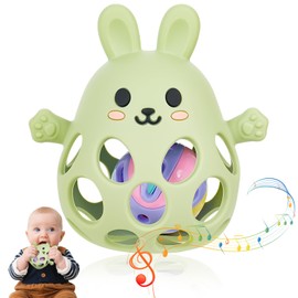 MOXYOY Teething Toys & Rattle Teething Mitten for Baby, Sensory Chew Toy Teethers Grab Ball for Autism, Sensory Toys for Babies 0-6 Months 12-24 Months, Easy to GRAP, Relief to ADHD & Anxiety