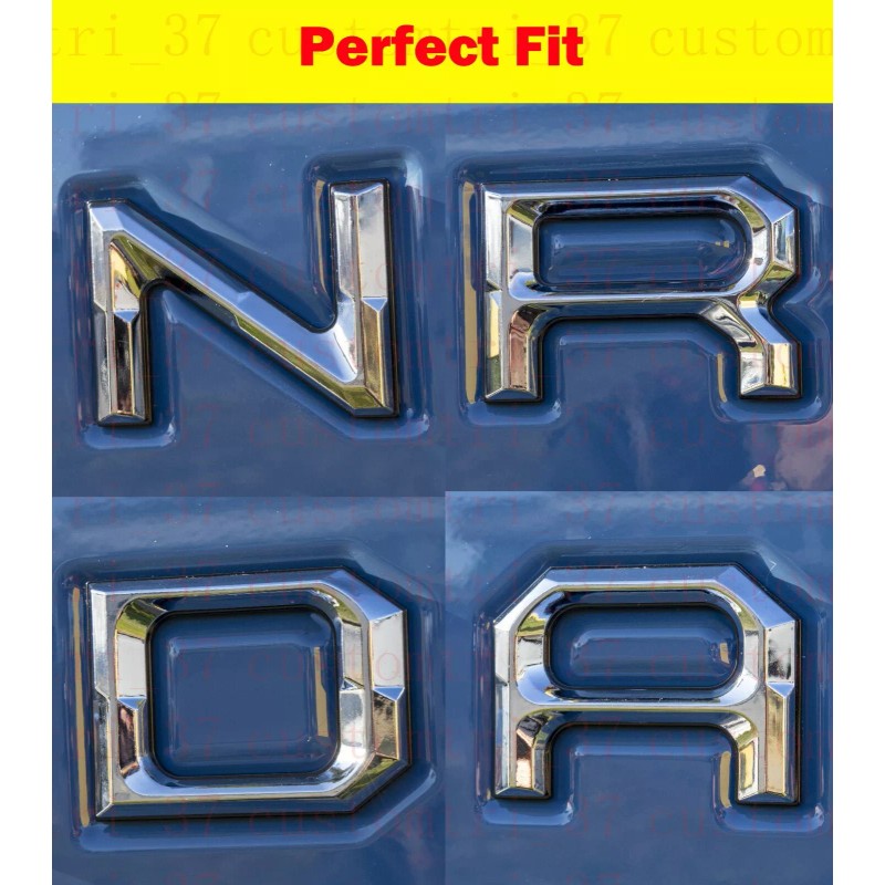 CALI TOP INC Chrome Black 3D Raised Tailgate Inserts Letters