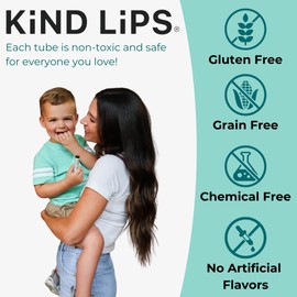 Kind Lips Organic Sweet Mint Lip Balm 5-Pack – Cooling, Refreshing Lip Care for Dry Lips • 100% Natural, Clean, Gluten-Free, Grain-Free • Made in USA • Family Value chapstick Set