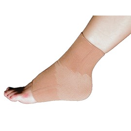 Alpha Medical Elastic Compression Support Ankle, Foot Arch Brace with 4-Way Stretch (Small Beige)