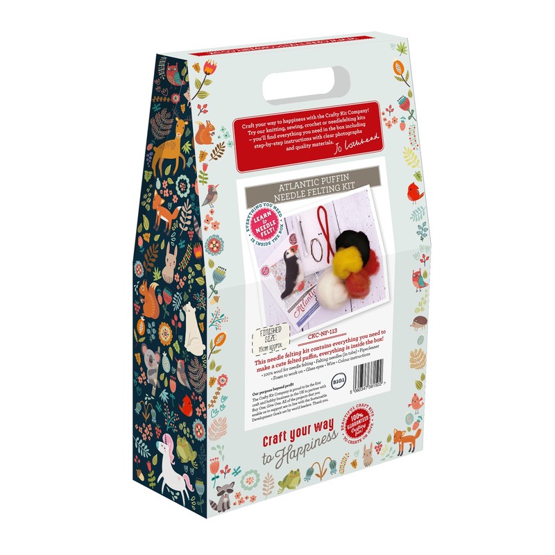 The Crafty Kit Company Atlantic Puffin Needle Felting Craft Kit