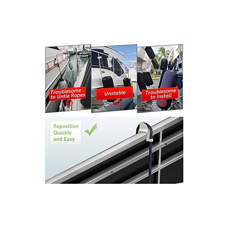 Adjustable Boat Fender Clips for Pontoon Bumpers