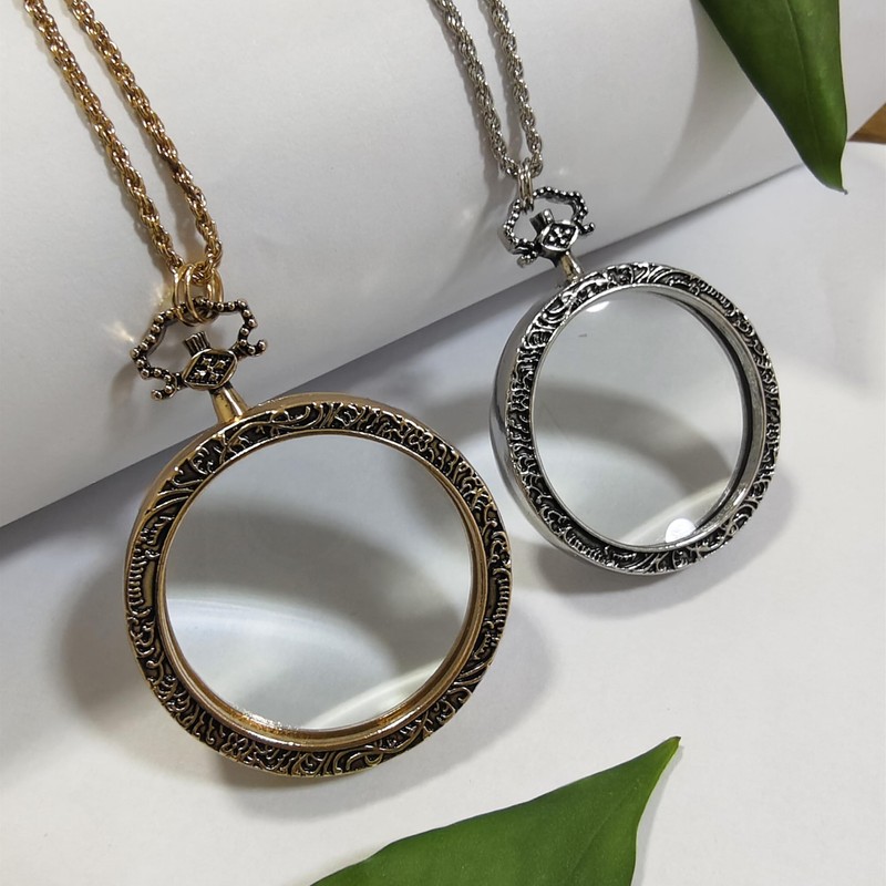 YYHSND 10X Magnifying Glass Necklace Magnifier Necklace Pendant Optical Magnifier