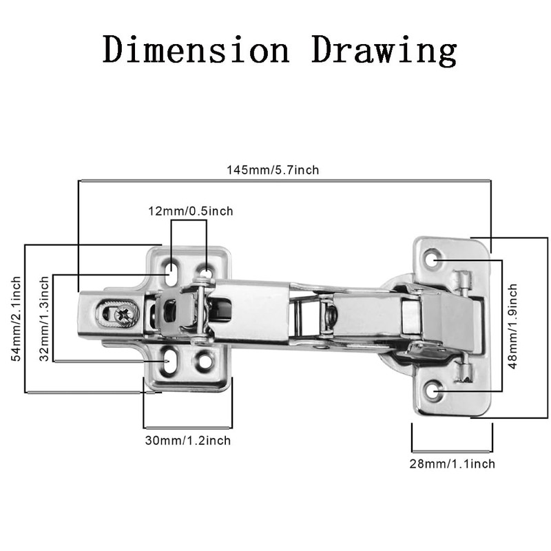 2 pcs 165 Degree Soft Close Fully Covered Frameless Hinge