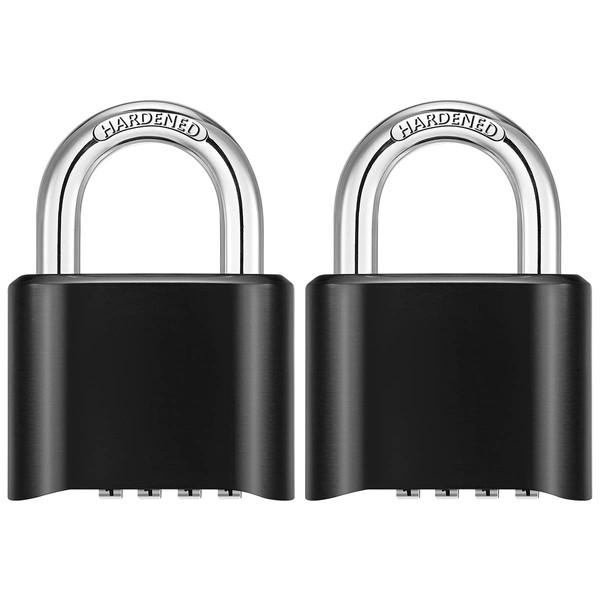 NUZAMAS Pack of 2 Heavy Duty Combiniation Padlock - 4