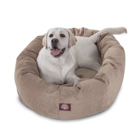 Majestic Pet Villa 40 Inch Shredded Memory Foam Dog Bed for Large Sized Dogs 40x29x9 Inch–Orthopedic Dog Bed with Removable Washable Cover-Washable Large Pet Bed with Head Support-Pearl