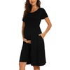 WOOXIO Women's Short Sleeve Maternity Dress Patchwork Pregnancy Clothes with