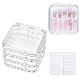 Transparent Nail Tip Case, Set of 4, Nail Tips, Storage, Display, Dustproof, Nail Parts, Accessories, Accessories, Accessories, Accessories, Organization, Portable, Nail Storage Box, Plastic
