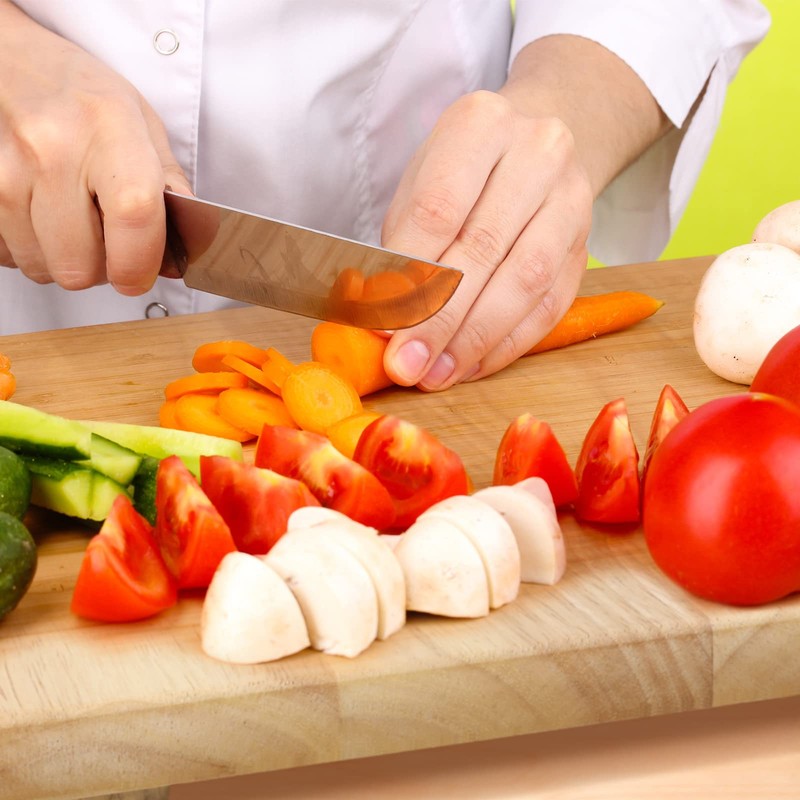 Bucherry Wood Butcher Block Cutting Board with Feet for Kitchen,
