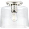Adley Collection 1-Light Clear Glass New Traditional Flush Mount Light