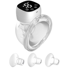 Wearable Electric Breast Pumps with LED Display, No-hold Breast Pump,Portable feeding Pump,Multiple comfortable flanges (17mm, 19mm, 21mm, 24mm), 3 Modes & 9 Levels Electric Portable. Fits All Breasts.