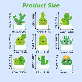 Lucleag 45 PCS Cactus Cutouts for Classroom Bulletin Board Decor, Adorable Cactus Name Tags Paper Student Nameplates for Back to School Classroom Wall Cubbies Desk Teachers Bulletin Board