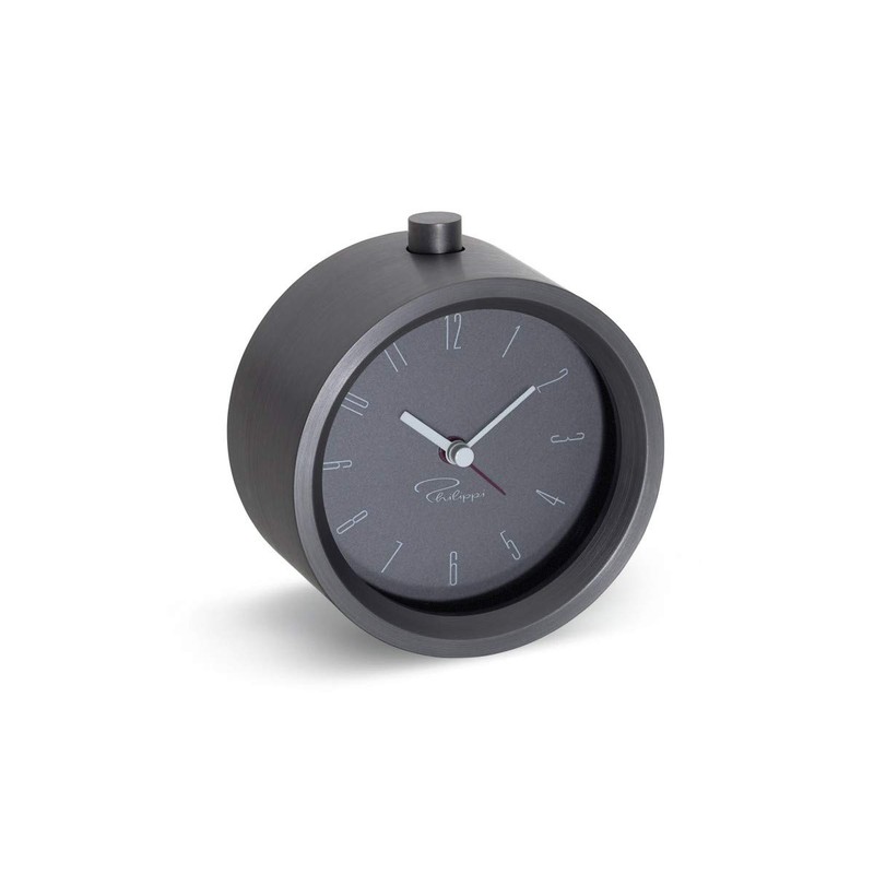 Philippi Tempus Alarm Clock Aluminium, 5 x 9.4 x 9.4