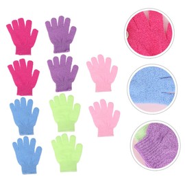 Baluue 10Pcs Exfoliating Bath Gloves Multi Purpose Body Scrubber for Cleaning Mixed Colors for Men Women for Back Neck and Foot Exfoliation