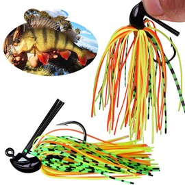 THKFISH® Bass Fishing Jigs, 10g ( 3/8oz) Mix Color Metal Lead Rubber Swim Fishing Jigs Lures 5 pcs Pack