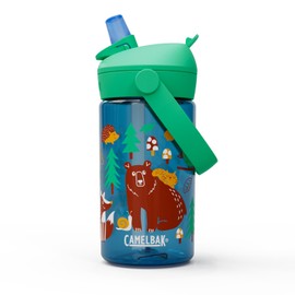 CAMELBAK Thrive Flip Straw Kids Water Bottle with Tritan Renew, Easy to Carry, Straw Top, Friendly Forest, 400ml