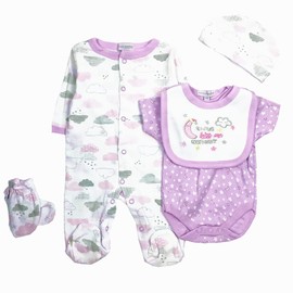 5 Piece Set Reborn Baby Girl Doll Clothes 22 inch Newborn Accesories Outfits for 20-22 inch Reborns Doll Matching Clothing