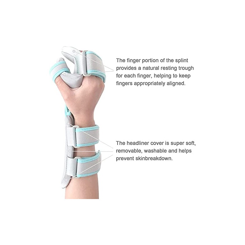 Resting Hand Splint - Night Immobilizer Wrist Finger Brace -