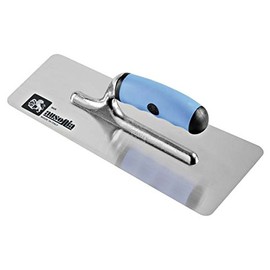 AUSONIA - 42141 PLASTERING Trowel 20X8 with BIMATERIAL Handle and TRAPEZOIDAL Blade with Round Corners and Special ELECTROLITIC Treatment