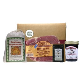 Hickory Smoked Cured Country Ham, Drop Biscuits and Black Cherry Jam Gift Box