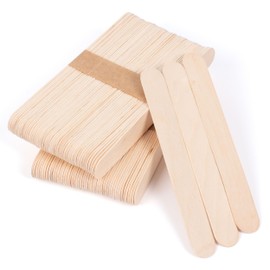 ANTETOK Pack of 100 Wooden Ice Cream Sticks, 150 mm Wooden Lolly Sticks for Crafts, Premium Popsicle Sticks for DIY Projects, for Making Homemade Crafts and Plant Labels