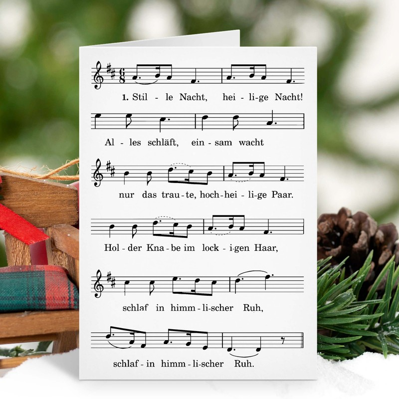 Newstamps Stamps Silent Night Motif Stamp Made of Wood and