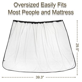 Large Cotton Wearable Incontinence Bed Pads Washable - Adult Diaper Skirt for Highly Absorbency - Washable Bed Mats for Bedwetting - Reusable Incontinence Bed Mattress Mats for Adults, Kids (Black)