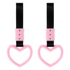 YUXIANLB 2PCS Rings Heart Shaped Car Handle Straps, Car Heart
