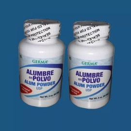 Germa Alum Powder 3 oz USP For feet/body odor control. Alumbre en Polvo QTY-2