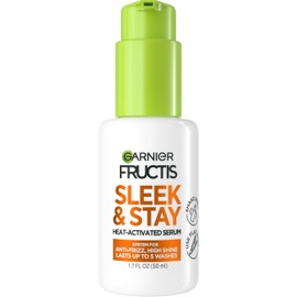Garnier Fructis Sleek and Shine Sleek and Stay Hair Serum for Frizzy, Dry Hair, Heat Protectant Formulated with Alpha Silane, 1.7 Fl Oz(Packaging May