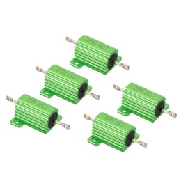 PATIKIL 25 W 250 Ohm Aluminium Housing Resistor, Pack of 5 Aluminium Housing Resistors Case Wire Wound Resistors Screw Tap Power Resistance 5% Tolerance, Green