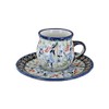 Blue Rose Polish Pottery Periwinkle Espresso Cup & Saucer