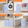 3-Pack Laundry Basket, Collapsible Laundry Hampers, 88L, Blue