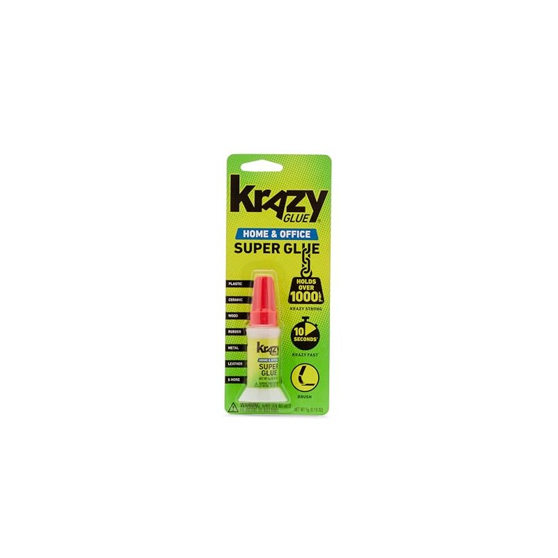 Krazy Glue Home & Office Brush-On Superglue, 5 g, Quick