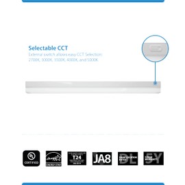 NICOR Lighting UCB Series 42-inch White Selectable LED Under Cabinet Light (UCB142SNWH)