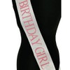 White with Light Pink Glitter 'Birthday Girl' Sash