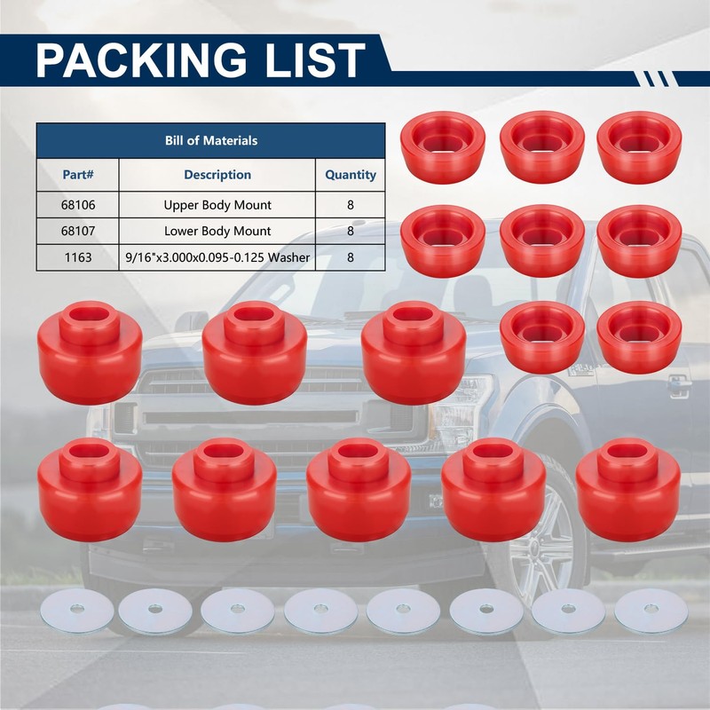 7-141 Polyurethane Body & Cab Mount Bushing Kit for 1999-2014