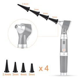 Ninyoon Original 4 Pack 2.4/3/4/5mm Otoscope Speculum Tips, Reusable Adult Child Non Disposabe Speculum Otoscope Tip Accessory Set Nozzle Specula Cones Replacement Total 16 Units