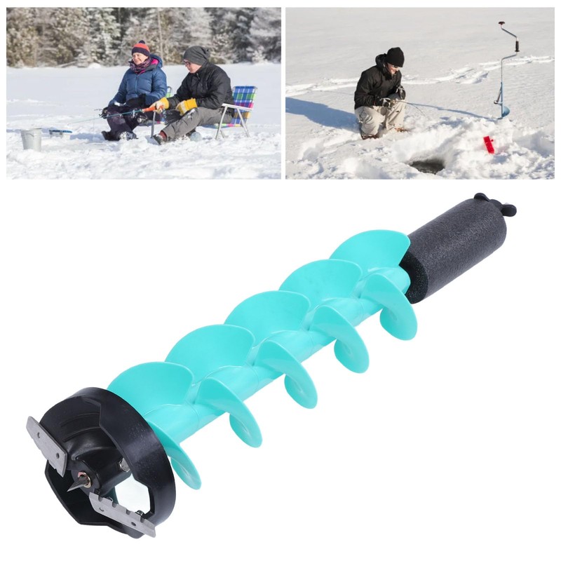 Zunate Ice Auger for Fishing - 6-inch 2-Blade Drill with