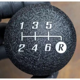 MS86 6 Speed Engraved Shift Knob ACURA HONDA Civic 190g Wrinked Black Red Matte