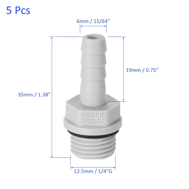 M METERXITY 5pcs Barb Hose Fitting PVC Pipe Connector for